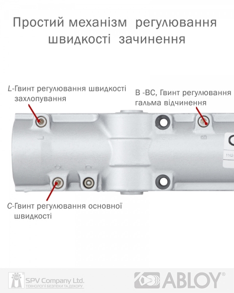 Доводчик накладной ABLOY CAM DC330 BC BROWN W/O ARM EN 1-4 до 80кг 1100мм FIRE-фото-8 Фото 8 - Доводчик накладной ABLOY CAM DC330 BC BROWN W/O ARM EN 1-4 до 80кг 1100мм FIRE.
