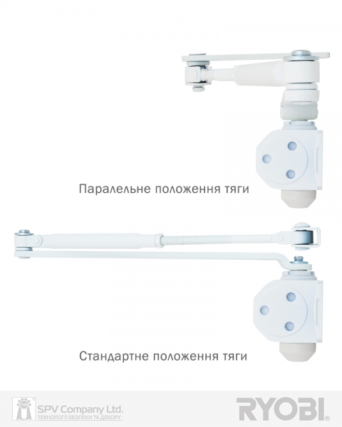 Доводчик накладной RYOBI *1500 D-1504 GLOSSY WHITE UNIV ARM EN 2/3/4 до 80кг 1100мм FIRE-фото-3 Фото 3 - Доводчик накладной RYOBI *1500 D-1504 GLOSSY WHITE UNIV ARM EN 2/3/4 до 80кг 1100мм FIRE.