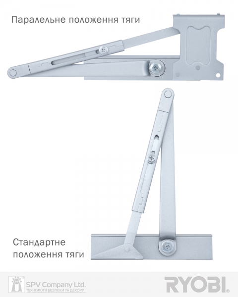 Доводчик накладной RYOBI 1200 D-1200P(U) SILVER BC UNIV ARM EN 2/3/4 80кг 1100мм-фото-8 Фото 8 - Доводчик накладной RYOBI 1200 D-1200P(U) SILVER BC UNIV ARM EN 2/3/4 80кг 1100мм.
