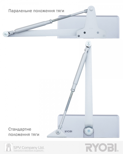 Доводчик накладной RYOBI *8800 8853 SILVER UNIV ARM EN 2/3 65кг 965мм-фото-3 Фото 3 - Доводчик накладной RYOBI *8800 8853 SILVER UNIV ARM EN 2/3 65кг 965мм.
