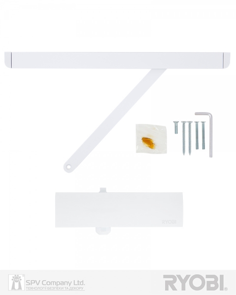 Доводчик накладной RYOBI 1200 D-1200T WHITE SLD HO ARM EN 3 60кг 950мм-фото-3 Фото 3 - Доводчик накладной RYOBI 1200 D-1200T WHITE SLD HO ARM EN 3 60кг 950мм.