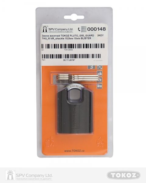 Замок висячий TOKOZ PLUTO G50 GUARD 3KEY TK5 M NR shackle 15,5 мм 10мм BLISTER-фото-6 Фото 6 - Замок висячий TOKOZ PLUTO G50 GUARD 3KEY TK5 M NR shackle 15,5 мм 10мм BLISTER.