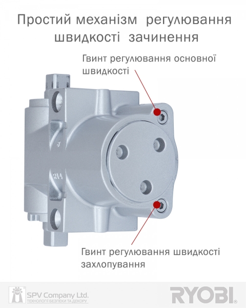 Дотягувач Накладний Ryobi 4550 Ds-4550t Silver Bc/da Sld_ho_arm En_4 80кг 1100мм-фото-7 Фото 7 - Дотягувач Накладний Ryobi 4550 Ds-4550t Silver Bc/da Sld_ho_arm En_4 80кг 1100мм.