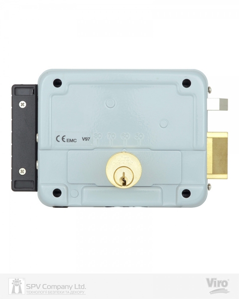 Замок электромеханический VIRO V97 8972.0794.2 BS50/80мм L 12VAC NC CYL 3KEY GATE накладной, с кнопкой, внутреннего открывания GREY (UKR RIGHT T2)-фото-5 Фото 5 - Замок электромеханический VIRO V97 8972.0794.2 BS50/80мм L 12VAC NC CYL 3KEY GATE накладной, с кнопкой, внутреннего открывания GREY (UKR RIGHT T2).