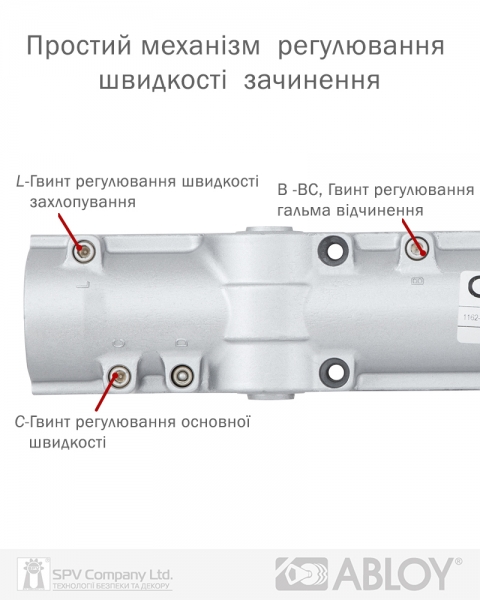 Дотягувач накладний ABLOY R&P DC335 ALUMINIUM BC W/O_ARM EN_3-5 до_100кг 1250мм FIRE-фото-6 Фото 6 - Дотягувач накладний ABLOY R&P DC335 ALUMINIUM BC W/O_ARM EN_3-5 до_100кг 1250мм FIRE.