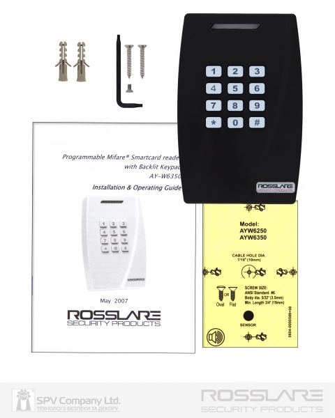 Электронный считыватель ROSSLARE AY-W6350B внешний код+карта MIFARE 13.56Mhz-фото-3 Фото 3 - Электронный считыватель ROSSLARE AY-W6350B внешний код+карта MIFARE 13.56Mhz.