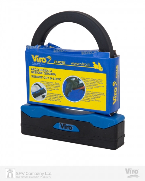 Замок VIRO MOTO SEZIONE BLACK 2KEY 127мм-фото-3 Фото 3 - Замок VIRO MOTO SEZIONE BLACK 2KEY 127мм.