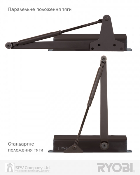 Доводчик накладной RYOBI 2000 D-2005V DARK BRONZE BC UNIV ARM EN 3/4/5 до 100кг 1250мм FIRE-фото-2 Фото 2 - Доводчик накладной RYOBI 2000 D-2005V DARK BRONZE BC UNIV ARM EN 3/4/5 до 100кг 1250мм FIRE.