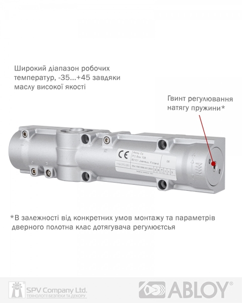 Доводчик накладной ABLOY CAM DC330 BC BROWN W/O ARM EN 1-4 до 80кг 1100мм FIRE-фото-7 Фото 7 - Доводчик накладной ABLOY CAM DC330 BC BROWN W/O ARM EN 1-4 до 80кг 1100мм FIRE.