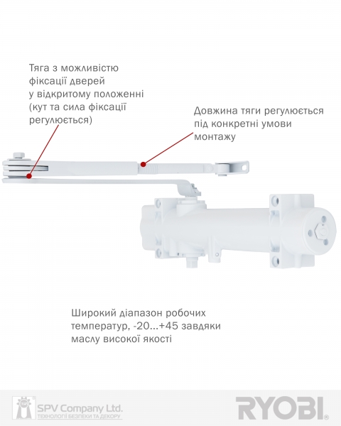 Дотягувач Накладний Ryobi 4550 Ds-4550 White Bc/da Std_ho_arm En_2-7+ До_200кг 1400мм-фото-6 Фото 6 - Дотягувач Накладний Ryobi 4550 Ds-4550 White Bc/da Std_ho_arm En_2-7+ До_200кг 1400мм.
