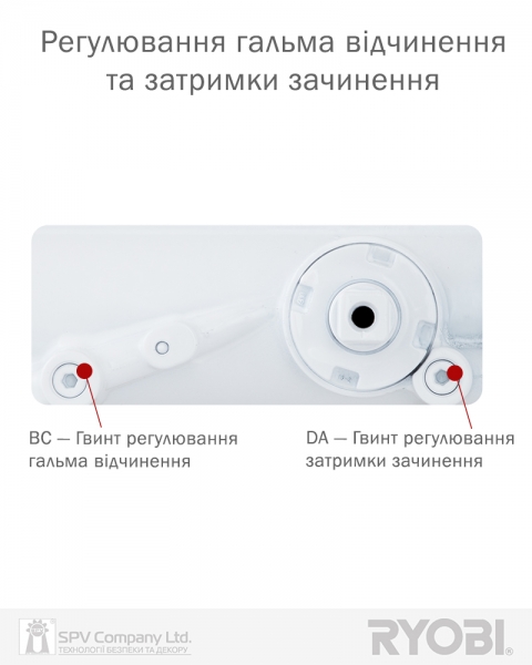 Дотягувач Накладний Ryobi 4550 D-4550 White Bc/da Univ_arm En_2-7+ До_200кг 1400мм Fire-фото-6 Фото 6 - Дотягувач Накладний Ryobi 4550 D-4550 White Bc/da Univ_arm En_2-7+ До_200кг 1400мм Fire.