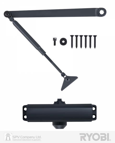 Доводчик накладной RYOBI *9900 9903 GREY ANTHRACITE STD ARM EN 2/3 до 65кг 965мм-фото-8 Фото 8 - Доводчик накладной RYOBI *9900 9903 GREY ANTHRACITE STD ARM EN 2/3 до 65кг 965мм.