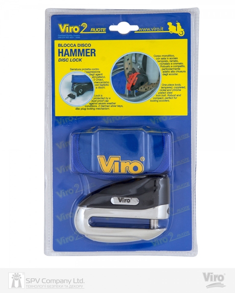 Замок VIRO MOTO HAMMER STAINLESS_STEEL 2KEY-фото-8 Фото 8 - Замок VIRO MOTO HAMMER STAINLESS_STEEL 2KEY.