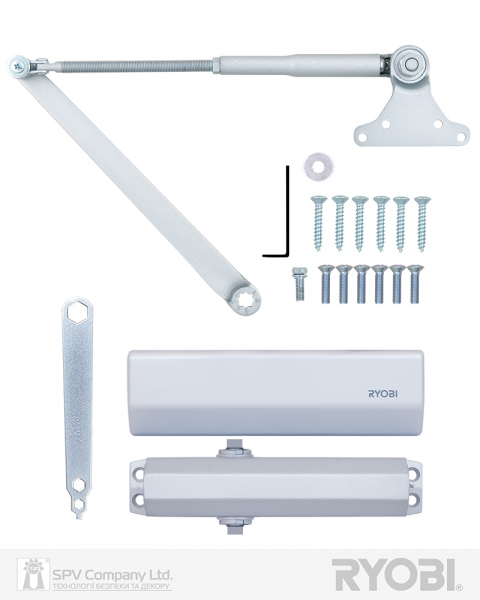 Дотягувач Накладний Ryobi *1500 Ds-1554p Silver Prl_ho_arm En_2/3 До_60кг 965мм-фото-6 Фото 6 - Дотягувач Накладний Ryobi *1500 Ds-1554p Silver Prl_ho_arm En_2/3 До_60кг 965мм.