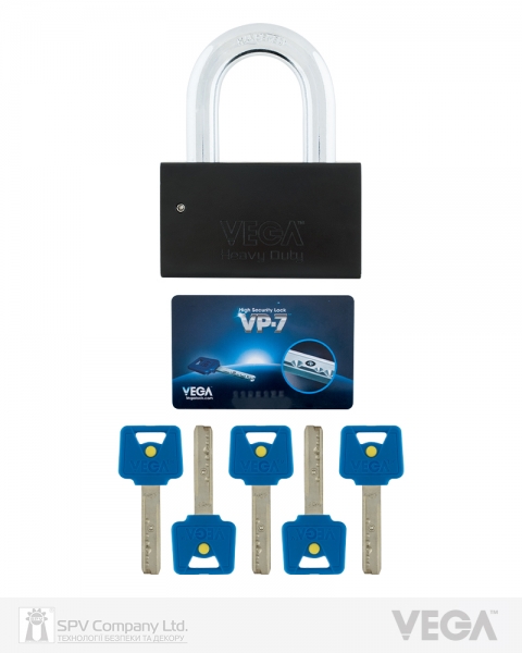Замок висячий VEGA HEAVY DUTY VP-7 5KEY VEGA3D BLUE R shackle 50мм-фото-3 Фото 3 - Замок висячий VEGA HEAVY DUTY VP-7 5KEY VEGA3D BLUE R shackle 50мм.