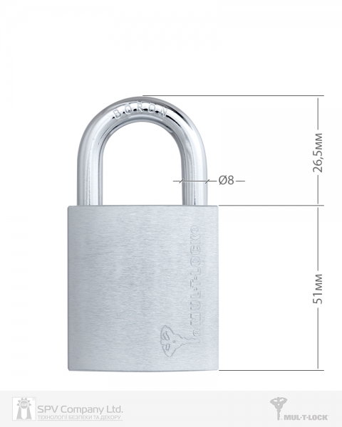 Замок навесной MUL-T-LOCK G47 7x7 0767 2KEY DND77 GREY INS NR shackle 26.5 мм 8мм BOX M-фото-10 Фото 10 - Замок навесной MUL-T-LOCK G47 7x7 0767 2KEY DND77 GREY INS NR shackle 26.5 мм 8мм BOX M.