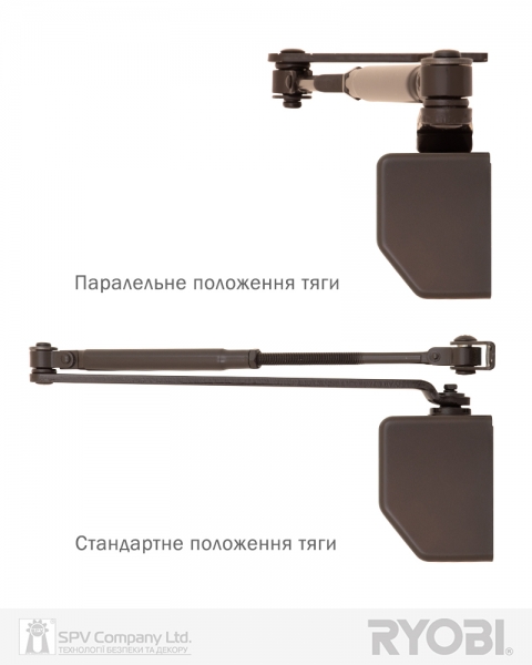 Доводчик накладной RYOBI *1500 D-1554 DARK BRONZE UNIV ARM EN 2/3/4 до 80кг 1100мм FIRE-фото-3 Фото 3 - Доводчик накладной RYOBI *1500 D-1554 DARK BRONZE UNIV ARM EN 2/3/4 до 80кг 1100мм FIRE.