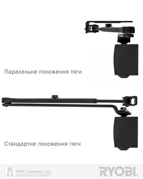 Доводчик накладной RYOBI 1200 D-1200P(U) BLACK UNIV ARM EN 2/3/4 80кг 1100мм-фото-8 Фото 8 - Доводчик накладной RYOBI 1200 D-1200P(U) BLACK UNIV ARM EN 2/3/4 80кг 1100мм.