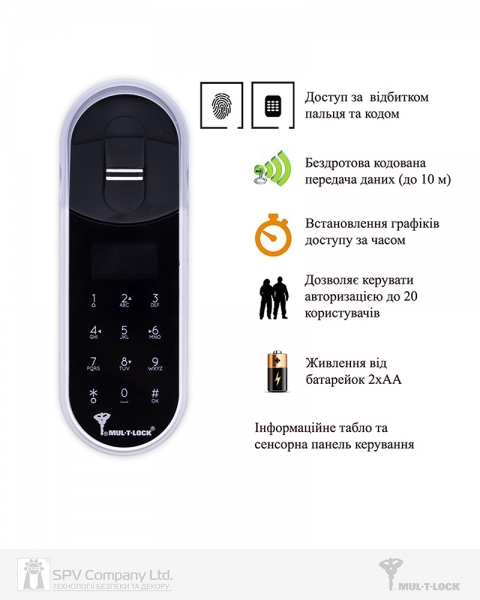 Электронный контроллер MUL-T-LOCK ENTR черный с Fingerprint доступ по отпечаткам пальца + код-фото-8 Фото 8 - Электронный контроллер MUL-T-LOCK ENTR черный с Fingerprint доступ по отпечаткам пальца + код.