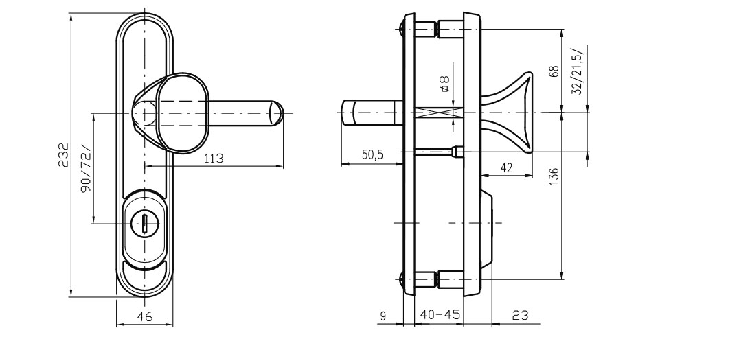 Фурнітура Захисна Rostex Decor R Fix-mov Din Plate 85мм Титан_pvd_мат 23мм 40-45мм 4клас Ovalne/baryt Ti_mat Комплект-фото-8 Фото 8 - Фурнітура Захисна Rostex Decor R Fix-mov Din Plate 85мм Титан_pvd_мат 23мм 40-45мм 4клас Ovalne/baryt Ti_mat Комплект.