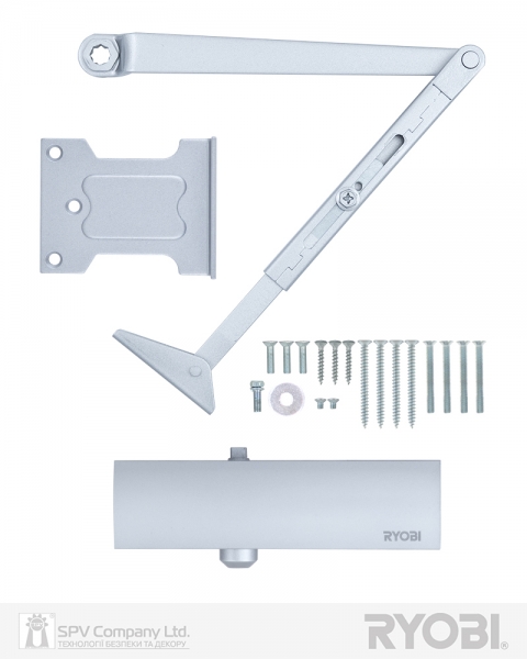 Доводчик накладной RYOBI 1200 D-1200P(U) SILVER BC UNIV ARM EN 2/3/4 80кг 1100мм-фото-2 Фото 2 - Доводчик накладной RYOBI 1200 D-1200P(U) SILVER BC UNIV ARM EN 2/3/4 80кг 1100мм.