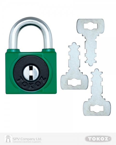 Замок висячий TOKOZ 800/40 2KEY TK2 M R shackle 7мм 23мм-фото-2 Фото 2 - Замок висячий TOKOZ 800/40 2KEY TK2 M R shackle 7мм 23мм.