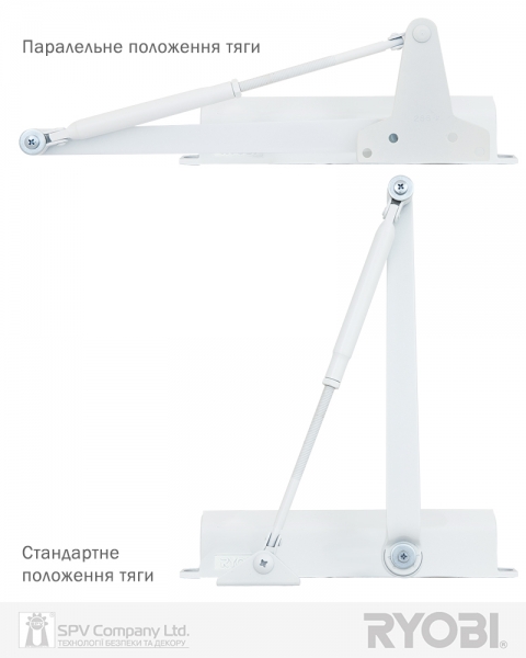 Доводчик накладной RYOBI 2000 D-2005V GLOSSY WHITE BC UNIV ARM EN 3/4/5 до 100кг 1250мм FIRE-фото-8 Фото 8 - Доводчик накладной RYOBI 2000 D-2005V GLOSSY WHITE BC UNIV ARM EN 3/4/5 до 100кг 1250мм FIRE.