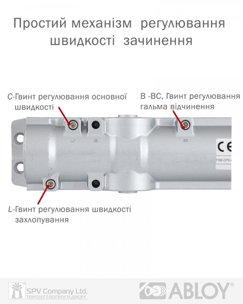 Доводчик накладной ABLOY CAM DC250 ALUMINIUM BC W/O ARM EN 1-6 до 120кг 1400мм FIRE-фото-13 Фото 13 - Доводчик накладной ABLOY CAM DC250 ALUMINIUM BC W/O ARM EN 1-6 до 120кг 1400мм FIRE.