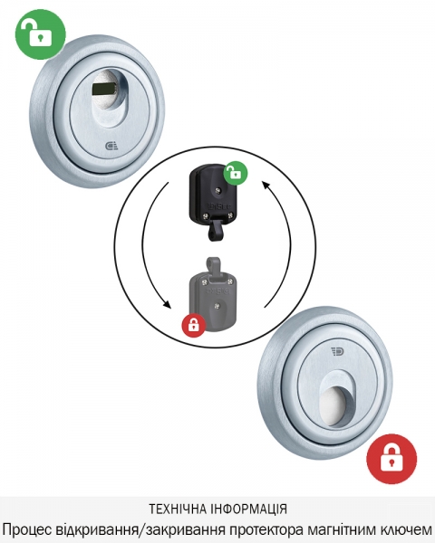 Протектор Disec Magnetic_3g 3g2mm Din Round 25мм Хром_мат T 3key Km0p3g Зовнішній-фото-6 Фото 6 - Протектор Disec Magnetic_3g 3g2mm Din Round 25мм Хром_мат T 3key Km0p3g Зовнішній.