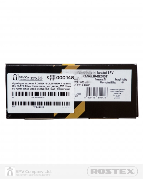 Фурнітура Захисна Rostex *solid-pro+ F Fix-mov Din Plate 85мм Нерж.сталь_мат_титан_pvd 13мм 56-70мм 4клас Slza/solid Nerez_mat_ti Комплект-фото-11 Фото 11 - Фурнітура Захисна Rostex *solid-pro+ F Fix-mov Din Plate 85мм Нерж.сталь_мат_титан_pvd 13мм 56-70мм 4клас Slza/solid Nerez_mat_ti Комплект.