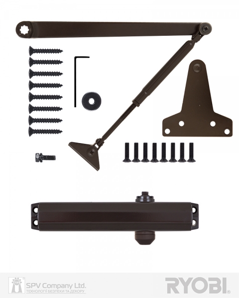 Доводчик накладной RYOBI 2000 D-2005V DARK BRONZE BC UNIV ARM EN 3/4/5 до 100кг 1250мм FIRE-фото-4 Фото 4 - Доводчик накладной RYOBI 2000 D-2005V DARK BRONZE BC UNIV ARM EN 3/4/5 до 100кг 1250мм FIRE.