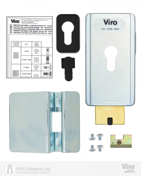 Замок електромеханічний VIRO V06 BS70мм T1/T2 DIN 12VAC NC GATE накладний V96 SS відкривання всередину-фото-9 Фото 9 - Замок електромеханічний VIRO V06 BS70мм T1/T2 DIN 12VAC NC GATE накладний V96 SS відкривання всередину.