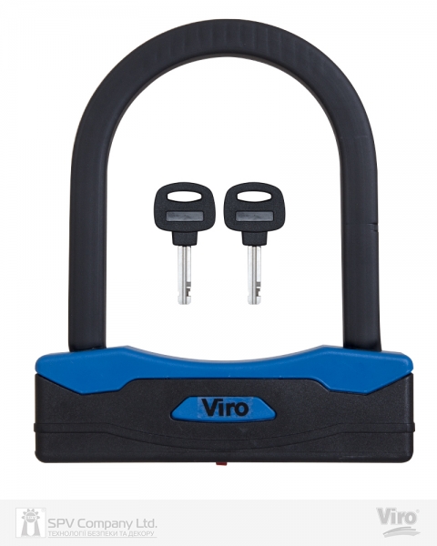 Замок VIRO MOTO SEZIONE BLACK 2KEY 127мм-фото-2 Фото 2 - Замок VIRO MOTO SEZIONE BLACK 2KEY 127мм.