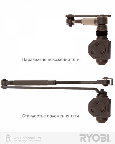 Доводчик накладной RYOBI 2000 D-2005V DARK BRONZE BC UNIV ARM EN 3/4/5 до 100кг 1250мм FIRE-фото-3 Фото 3 - Доводчик накладной RYOBI 2000 D-2005V DARK BRONZE BC UNIV ARM EN 3/4/5 до 100кг 1250мм FIRE.