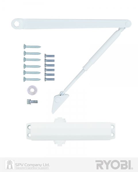 Доводчик накладной RYOBI *1500 D-1504 GLOSSY WHITE STD ARM EN 2/3/4 до 80кг 1100мм FIRE-фото-4 Фото 4 - Доводчик накладной RYOBI *1500 D-1504 GLOSSY WHITE STD ARM EN 2/3/4 до 80кг 1100мм FIRE.