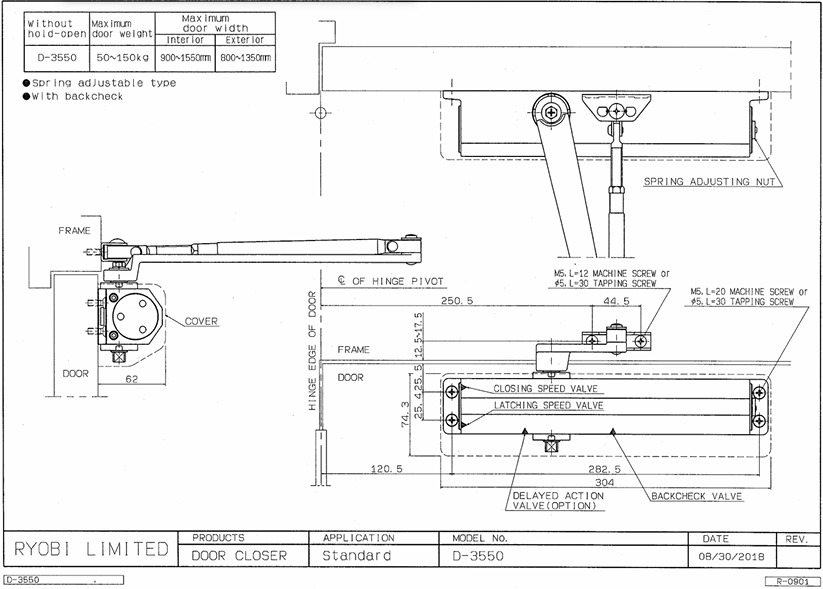 Дотягувач Накладний Ryobi 3550 D-3550 White Bc/da Univ_arm En_2-5 До_100кг 1250мм Fire-фото-12 Фото 12 - Дотягувач Накладний Ryobi 3550 D-3550 White Bc/da Univ_arm En_2-5 До_100кг 1250мм Fire.