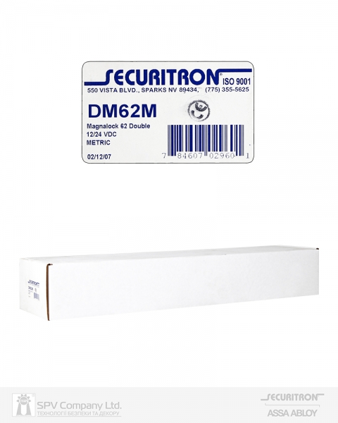 Замок электромагнитный SECURITRON DM 62M 12/24В накладной 544 кг двойной для двустворчатых дверей-фото-3 Фото 3 - Замок электромагнитный SECURITRON DM 62M 12/24В накладной 544 кг двойной для двустворчатых дверей.