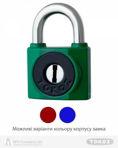Замок висячий TOKOZ 800/40 2KEY TK2 M R shackle 7мм 23мм-фото-1 Фото 1 - Замок висячий TOKOZ 800/40 2KEY TK2 M R shackle 7мм 23мм.