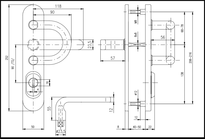 Фурнітура Захисна Rostex Forte Rx-50 Fix-mov Din Plate 90мм Нерж.сталь_мат 22мм 40-50мм 3клас Forte/solid Nerez_mat Комплект-фото-7 Фото 7 - Фурнітура Захисна Rostex Forte Rx-50 Fix-mov Din Plate 90мм Нерж.сталь_мат 22мм 40-50мм 3клас Forte/solid Nerez_mat Комплект.