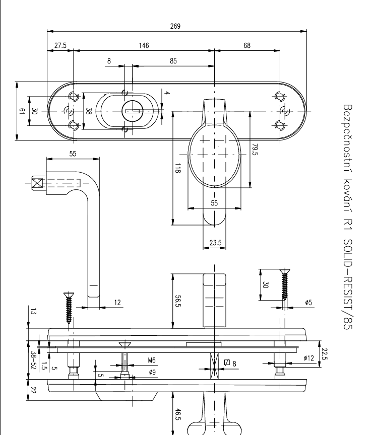 Фурнітура Захисна Rostex *solid-pro+ F Fix-mov Din Plate 85мм Нерж.сталь_мат_титан_pvd 13мм 56-70мм 4клас Slza/solid Nerez_mat_ti Комплект-фото-12 Фото 12 - Фурнітура Захисна Rostex *solid-pro+ F Fix-mov Din Plate 85мм Нерж.сталь_мат_титан_pvd 13мм 56-70мм 4клас Slza/solid Nerez_mat_ti Комплект.