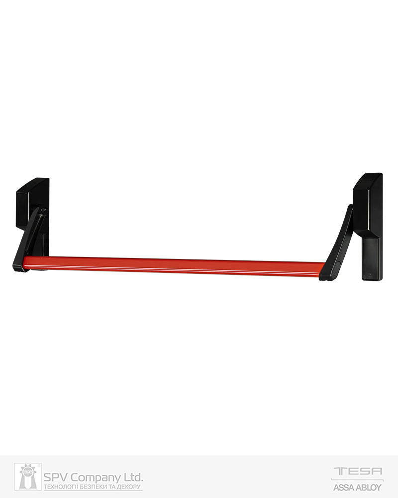 Ручка TESA для евакуаційного виходу врізний GLOBAL1E NR 900мм 9x9мм N: black (RAL 9005)/ R: red (RAL 3000)-фото-1 Фото 1 - Ручка TESA для евакуаційного виходу врізний GLOBAL1E NR 900мм 9x9мм N: black (RAL 9005)/ R: red (RAL 3000).