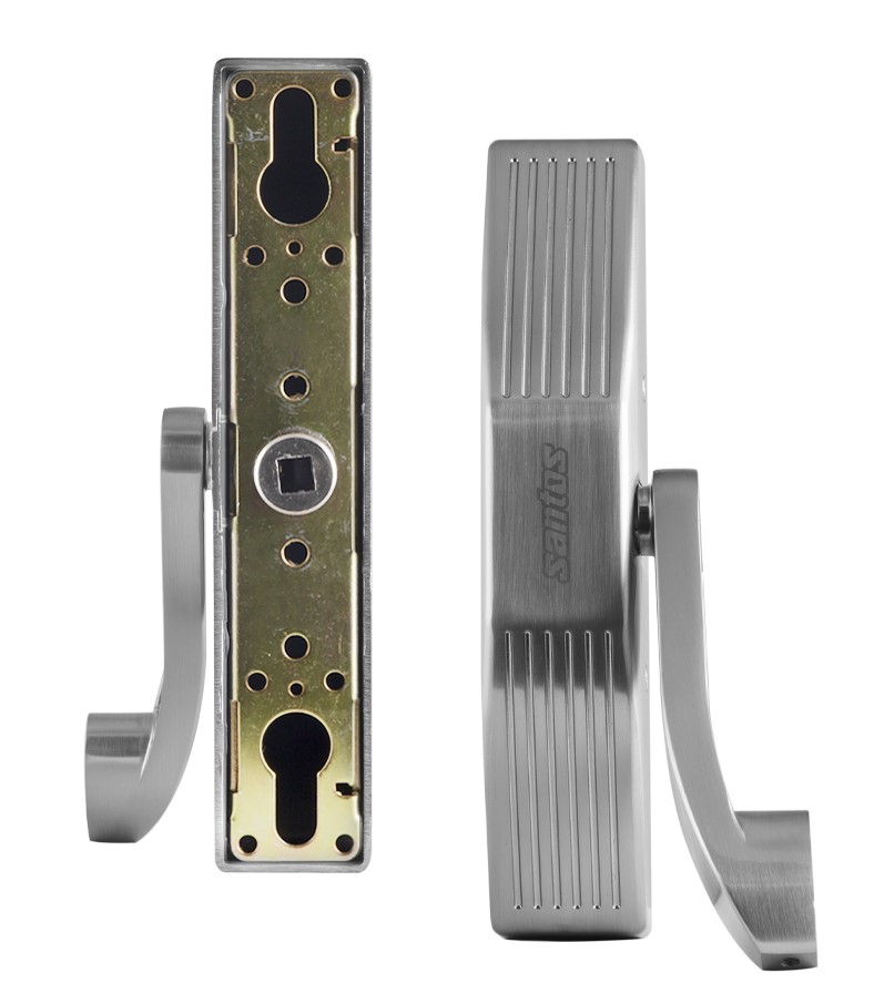Комплект SANTOS для евакуаційного виходу 1300SS-3 1 Locking SATIN NICKEL/STAINLESS STEEL 900мм 9x9мм із замком J530-T та ручкою B002SS mov-фото-4 Фото 4 - Комплект SANTOS для евакуаційного виходу 1300SS-3 1 Locking SATIN NICKEL/STAINLESS STEEL 900мм 9x9мм із замком J530-T та ручкою B002SS mov.