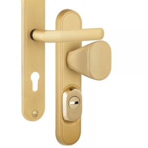 Фото 7 - Фурнітура захисна ROSTEX DECOR R fix-mov DIN PLATE 85мм Титан_PVD_сатин 23мм 40-45мм 4клас Ovalne/Baryt TI_SAT Комплект.
