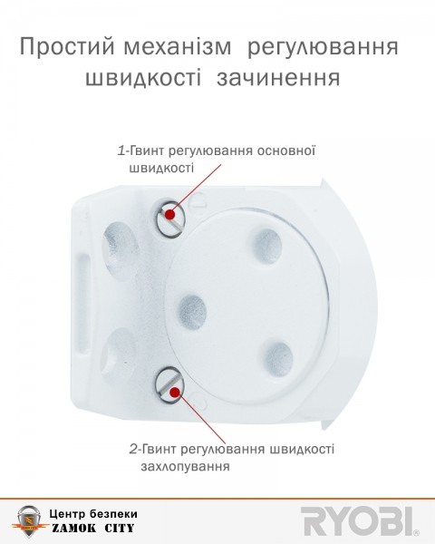 Дотягувач накладний RYOBI 2000 D-2005V GLOSSY WHITE BC UNIV ARM EN 3/4/5 до 100кг 1250мм FIRE-фото-12 Фото 12 - Дотягувач накладний RYOBI 2000 D-2005V GLOSSY WHITE BC UNIV ARM EN 3/4/5 до 100кг 1250мм FIRE.