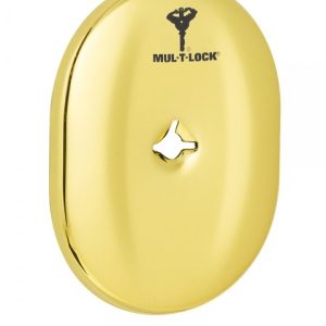 Фото 10 - Щиток MUL-T-LOCK A703 OMEGA OVAL Латунь PVD BRIGHT BRASS PVD Без шторки.