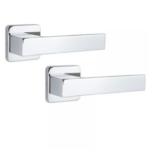Фото 4 - Ручка дверна ROSTEX RAVENA H53 mov-mov SQUARE Хром_полірований 38-52мм наскрізь Ravena NEREZ_POLISHED Комплект.