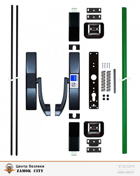 Замок TESA для евакуаційного виходу накладний 1930908 NV N: black (RAL 9005)/ V: green (RAL 6002) 2 Locking 900мм 8мм-фото-4 Фото 4 - Замок TESA для евакуаційного виходу накладний 1930908 NV N: black (RAL 9005)/ V: green (RAL 6002) 2 Locking 900мм 8мм.