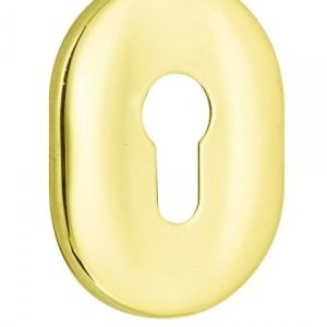 Фото 13 - Щиток MUL-T-LOCK A618 DIN OVAL 40-50мм Латунь_PVD BRIGHT_BRASS_PVD Без шторки.