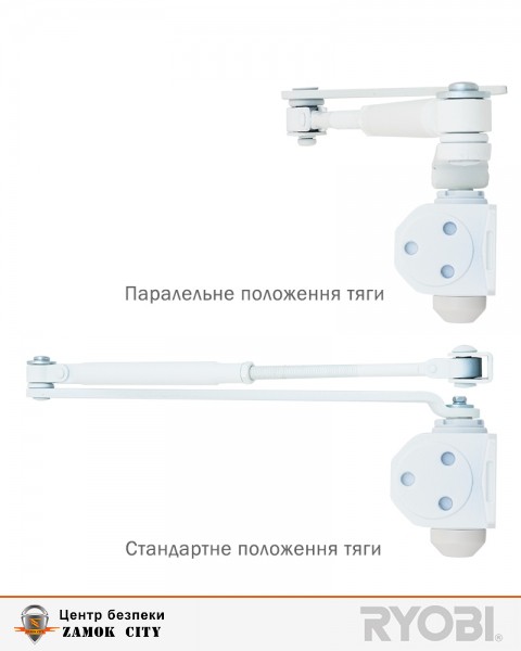 Дотягувач накладний RYOBI 2000 D-2005V GLOSSY WHITE BC UNIV ARM EN 3/4/5 до 100кг 1250мм FIRE-фото-9 Фото 9 - Дотягувач накладний RYOBI 2000 D-2005V GLOSSY WHITE BC UNIV ARM EN 3/4/5 до 100кг 1250мм FIRE.